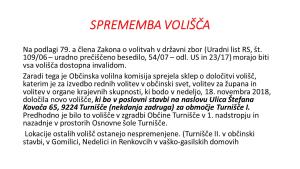 Sprememba volišča Turnišče I.
